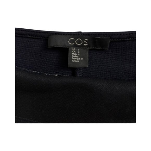 Cos Navy Blue Dress w Pleated Sleeves & Pockets - Picture 3 of 5